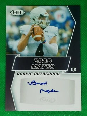 Brad Mayes 2019 Sage Hit Premier Card #A8 Rookie Autograph Lehigh Mountain Hawks - Image 1 of 2