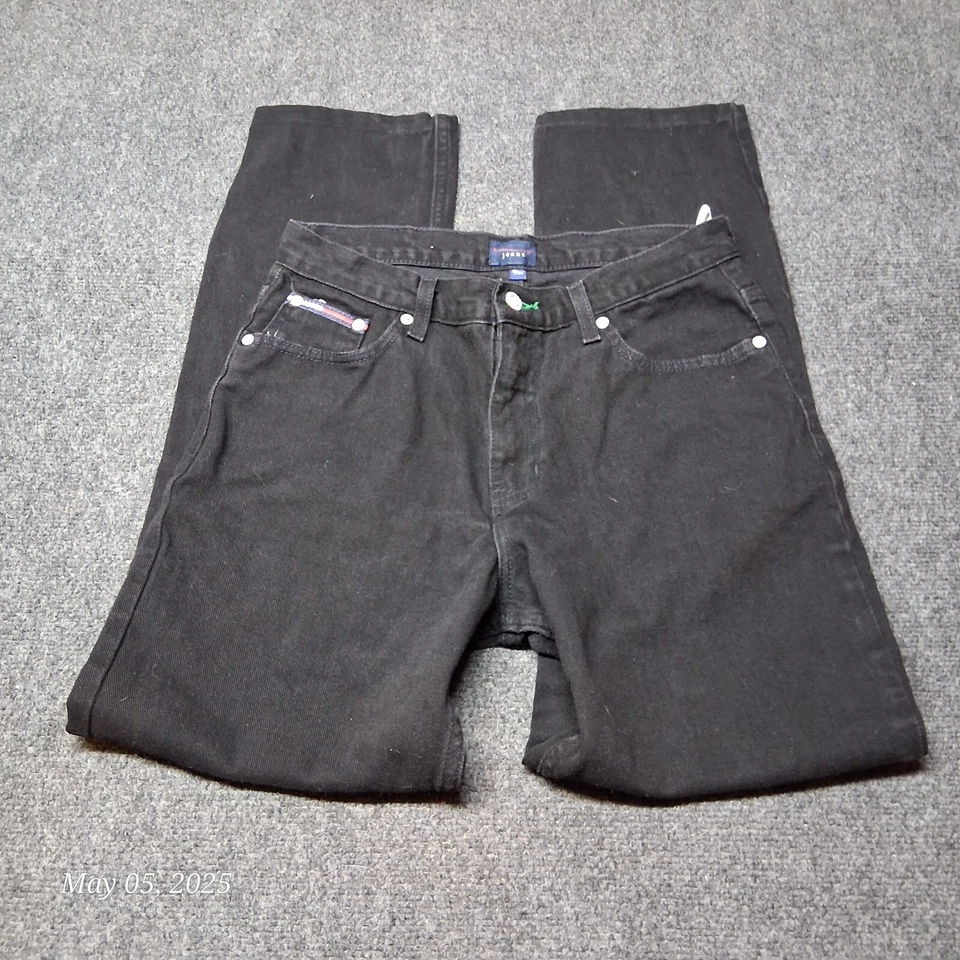 VTG Tommy Hilifger Jeans Women Size 9 Black Straight Leg Regular Fit High Rise - Image 1 of 4
