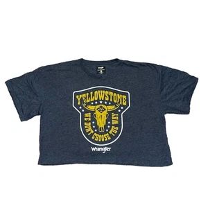 Yellowstone Damen T-Shirt XXL grau Crop T-Shirt Grafik Tee Wrangler - Bild 1 von 5