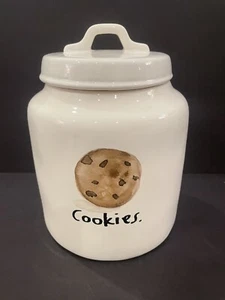 NEW Rae Dunn BOUTIQUE COOKIES Chubby Canister Icon Sketch Magenta Ceramic Jar - Picture 1 of 3