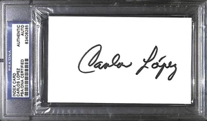 CARLOS LOPEZ SIGNED AUTO'D INDEX CARD PSA/DNA SLAB COA ORIOLES SEATTLE MARINERS - Picture 1 of 3