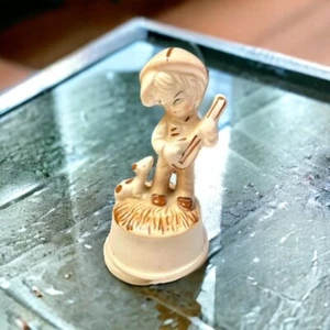 Music Box Boy Playing Mandolin With Dog Plays Love Story Song - Picture 1 of 8