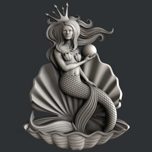 Modelos 3d STL para CNC, Artcam, Aspire, sirena de relieve - Imagen 1 de 5