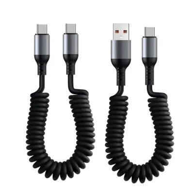 USB-C Schnellladekabel Typ-C Ladegerät Spiral USB-C Kabel für iPhone 15 16 Handy - Bild 1 von 4