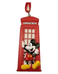 Disney Parks Epcot United Kingdom Mickey Red Phone Booth Ornament - Picture 1 of 3