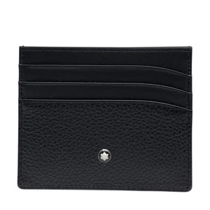 Montblanc card case Black Authentic business card holder Men's Leather With Box - Picture 1 of 8