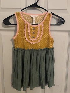 Matilda Jane sz 8 Camp MJC Make Hay Tunic tank girls yellow green - Picture 1 of 4