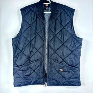Chaleco Dickies Diamante Acolchado Nylon Grande Negro Cremallera Completa Aislado TE242BK - Imagen 1 de 10