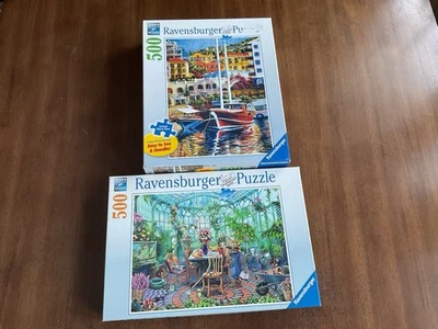 Ravensburger 500 Pc Puzzles Lot Of 2 Exotic Harbor, Greenhouse  - Image 1 of 4
