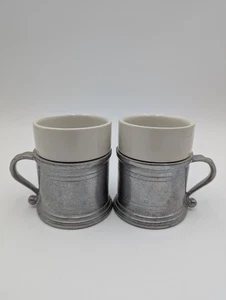 Zinn Wilton Armetale RWP Kaffeetasse Taverne Becher mit Keramikeinsatz, 2er Set - Bild 1 von 18