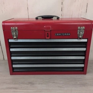 Craftsman 706-654270 Four Drawer Metal Mechanic Tool Box Chest Red USA Made - Picture 1 of 24