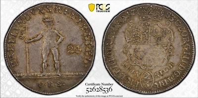 1783-CES Brunswick-Calenberg-Hannover. 24 Margr-2/3 Taler-PCGS AU55 TOP POP 1/0 - Image 1 of 3