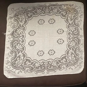 Vintage White Floral Lace Placemat Square Doily Cottage-core Decor. 16 x 14" - Picture 1 of 2