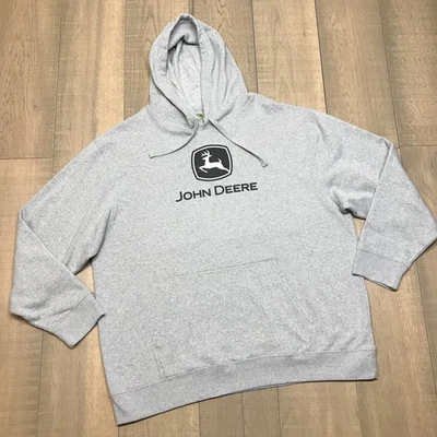 John Deere Hoodie Mens Size 2XL Gray Pullover Hooded Sweatshirt Cozy Long Sleeve - Image 1 of 4