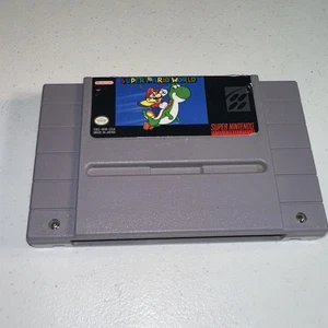 Super Mario World (Super Nintendo, 1991) cartuccia gioco SNES autentica testata - Foto 1 di 3