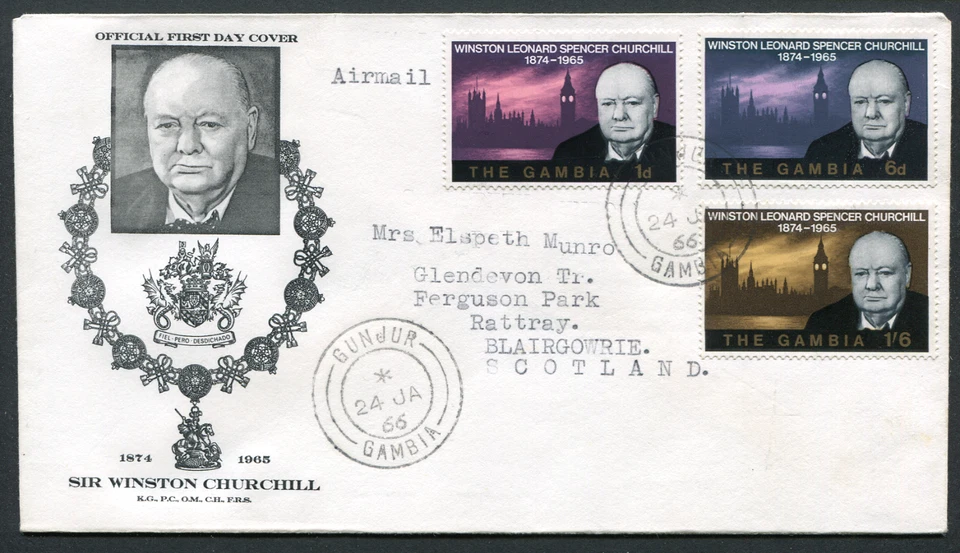 GAMBIA (24676): Churchill/GUNJUR/cancelar/Cubierta QE2 Foto 1 de 2