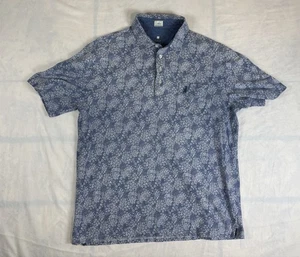 Hombre’s Johnnie-O Colgante Manga Corta Bolsillo Polo Hombre’s L Azul Floral - Imagen 1 de 6