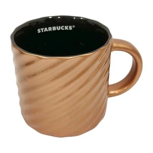 Starbucks Copper Swirl Ceramic Coffee Mug 12oz Metallic Black Interior NEW Lot - Picture 1 of 4