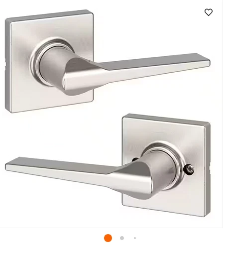 Kwikset Hollis Hall & Closet Palanca Manija de Puerta Satinado NIckel CUADRADO SIN BLOQUEO Foto 1 de 1