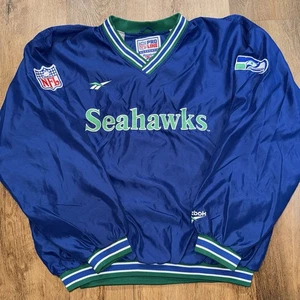 Giacca a vento vintage Seattle Seahawks Reebok pullover anni 90 NFL uomo 2XL XXL - Foto 1 di 22