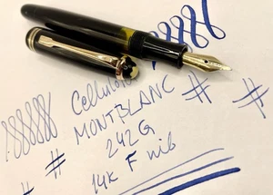 Rare 1950's MINT MONTBLANC 242 G Celluloid Fountain Pen- 14k F Nib-Restored - Picture 1 of 22