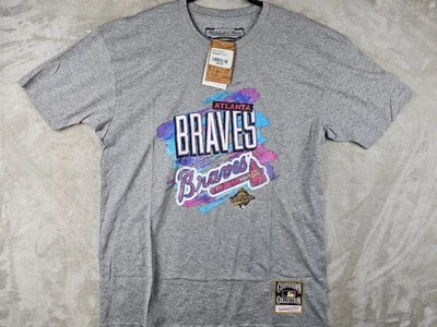 Camiseta Mitchell & Ness Para Hombres Atlanta Braves MLB Años 90 Pincel de Pintura Grande Foto 1 de 4