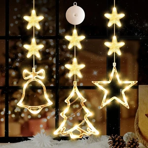 3Pcs Christmas Window Lights Decorations Battery Powered Christmas Hanging White - Picture 1 of 9