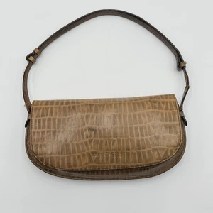 Kenneth Cole New York Schultertasche Handtasche braun Krokodilprägung – gebraucht - Bild 1 von 9