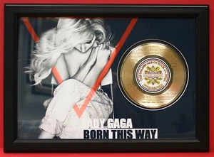 Lady Ga Ga Poster Art Wood Framed 45 Gold Record Display C3 - Picture 1 of 3