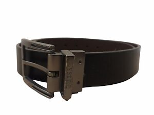 Guess Mens Reversible Leather Belt Black/Brown Size M 34-36” Pre-Owned
