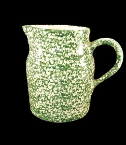 ROSEVILLE POTTERY Workshops of Gerald E. Henn Green Spongeware Pitcher 64 OZ - Picture 1 of 9
