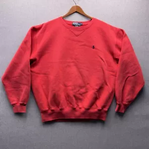 Vintage Polo Ralph Lauren verwaschen rot Erwachsene M Rundhalsausschnitt Pullover Sweatshirt getragen kastig - Bild 1 von 9