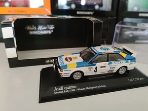 Audi Quattro Swedish Rally 1982 Winner Blomquist/Cederberg 1/43 Minichamps - Imagen 1 de 9
