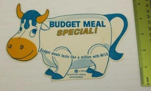 Etiqueta de precio publicitaria de vaca de comida económica American Dairy Assoc de colección doble cara - Imagen 1 de 2