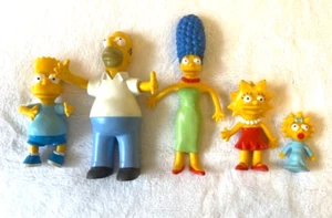 1990 Simpsons Family Vintage Jesco Bendable PVC 5 Figure LOT BART LISA HOMER - Picture 1 of 1