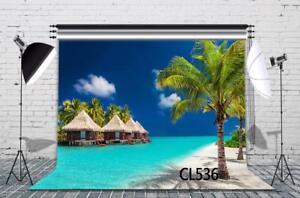 Hawaiian Sunny Beach Palm Tree 9X6FT Polyester Studio Backdrop Photo Background