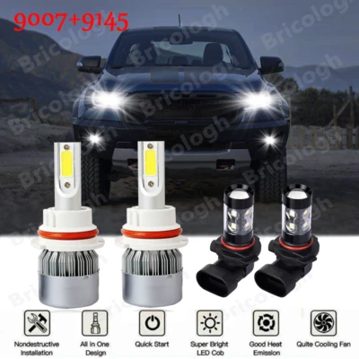 For Ford Ranger 2001-2011 -4X White LED Headlight High Low Beam + Fog Light Bulb - Image 1 of 4