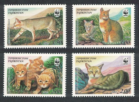 Tajikistan WWF Reed Cat 4v 2002 MNH SG#189-192 MI#208-211 Sc#185 a-d CV£14.45 Cover