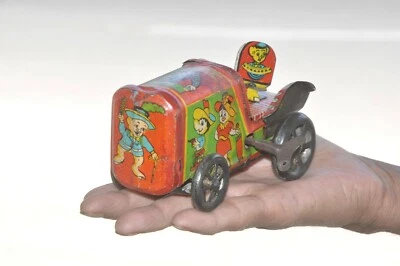 Vintage Wind Up Fine Colorful Litho Print Tractor Tin Toy , Collectible - Image 1 of 4