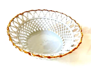 Crown Regent White Porcelain Bowl Basket Weave Romania CLUJ NAPO CA - Picture 1 of 4