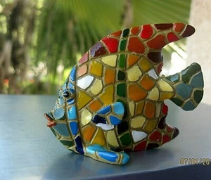 Collectable Mosaic Style XL Fish Figurine Israel Symbol Souvenir Judaica New - Picture 1 of 6