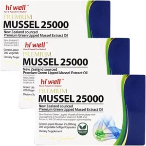 Hi well New Zealand Green Lipped Mussel Oil 25000 mg 200 Capsules (3 Pack) - Picture 1 of 6