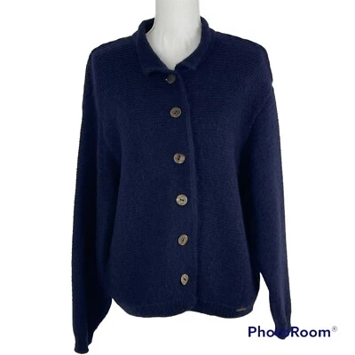 Cárdigan Suéter Geiger Mezcla Mohair Azul Oscuro Manga Larga Abotonada Talla 44 L? Foto 1 de 4