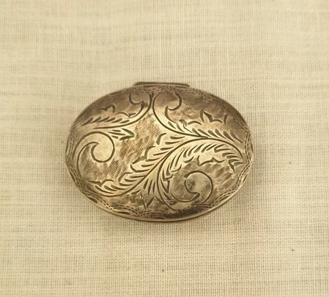 Antique Silver Box  Snuff Box Tobacco Box Cover