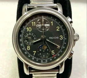 EPOS round 3214 Triple calendar moon phase Valjoux 7751 Automatic Men's from JP - Picture 1 of 10