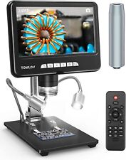 TOMLOV DM401 2K Video Digital Microscope 1200x 7" LCD 24MP HDMI Coin Microscope