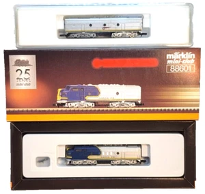 Marklin Z Mini Club 88601 EMD F7A/82600 F7B AT&SF Blue Diesel Set wCC (tested)#2 - Picture 1 of 11