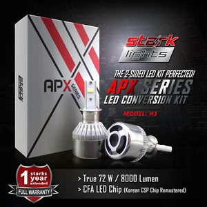 Stark APX 72W 8000LM LED 6000K Bulbs White Fog Light Conversion Kit PAIR- H3 - Picture 1 of 6