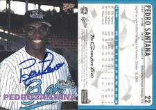 Pedro Santana Signed 2000 Multi-Ad Greensboro Bats #22 Card Auto AU