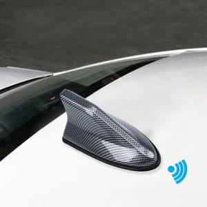 Carbon Fiber Waterproof Car Shark Fin Roof Antennas Radio AM/ FM Signal Aerial - Picture 1 of 12